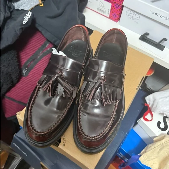 Dr. Martens Adrian Cherry Red Loafers - Picture 3 of 5